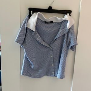 Brandy Melville striped collared shirt